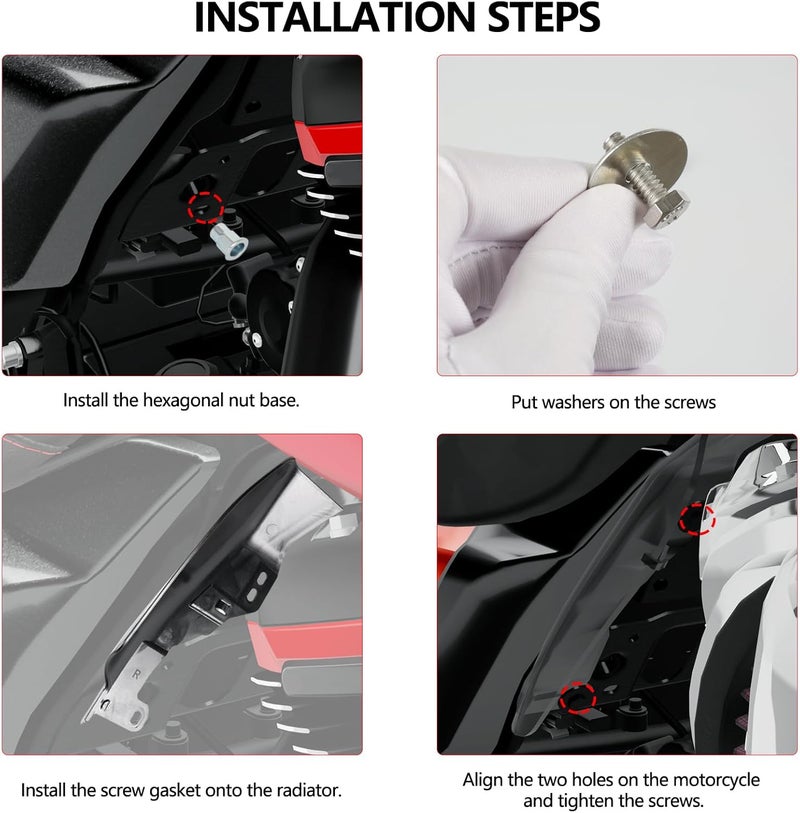 MOCODUO Motorcycle Mid Frame Air Deflectors Heat Shields Kits Fit for Harley Davidson Touring Street Glide Road Glide Electra Glide Road King Ultra Limited Tri Glide CVO 2009-2024 Chrome - Image 3